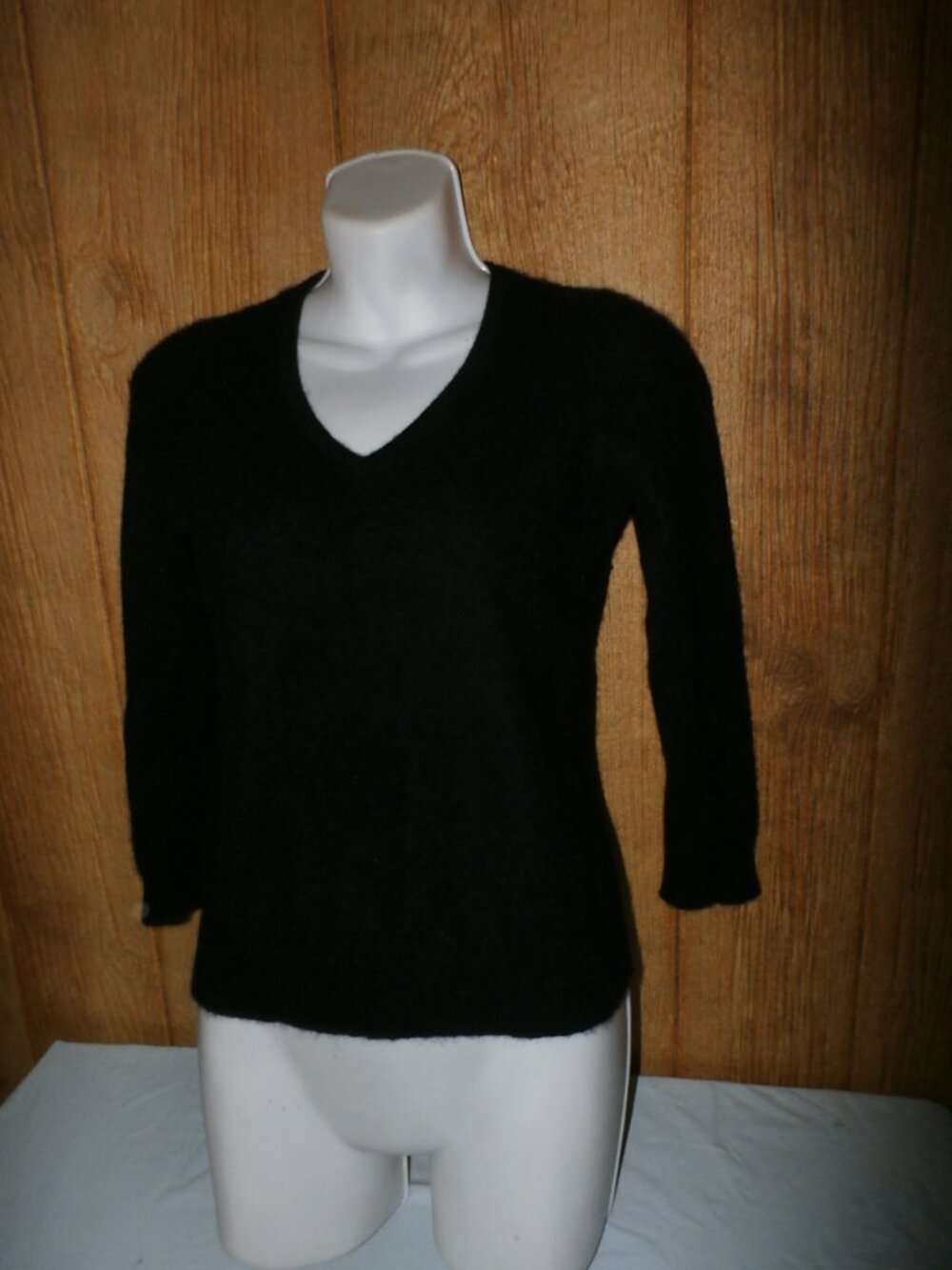 Charter Club Luxury 100% Cashmere V-neck Black Sweater Ladies  Size Large